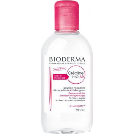 BIODERMA Créaline H2O AR Solution Micellaire Démaquillante Anti-Rougeurs Peaux Sensibles 250ml (lot de 2)