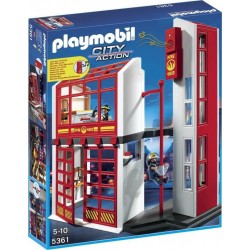 PLAYMOBIL 5361 City Action- Caserne De Pompiers Avec Alarme