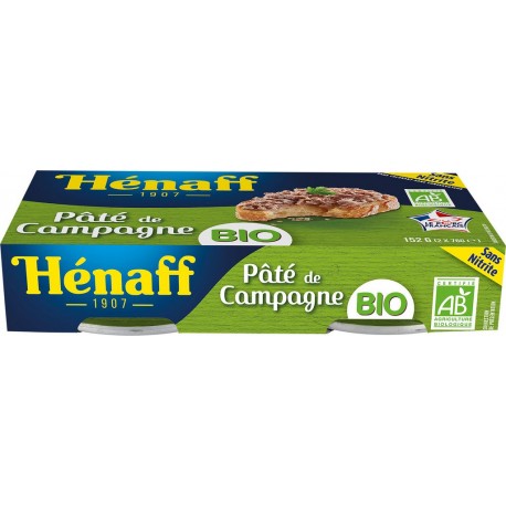 Henaff Pâté de Campagne Bio 2x76g 152g