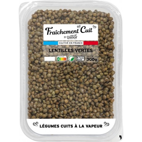 Lunor Lentilles vertes fraichement cuites 300g