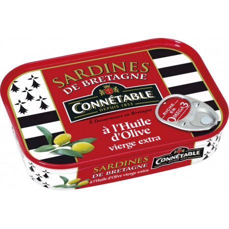 Connetable Sardines à l'huile d'olive vierge extra de Bretagne 135g