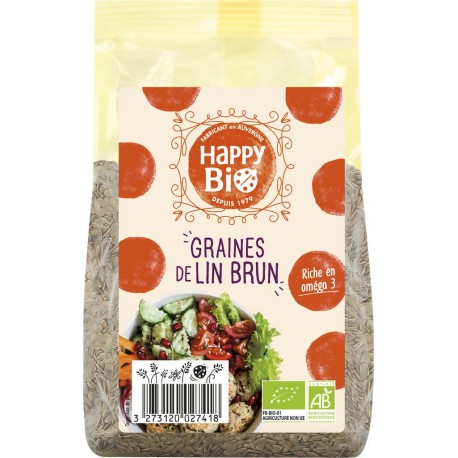 Happy Bio Graine de lin brun bio