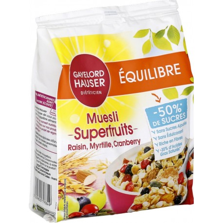Gayelord Hauser Céréales muesli fibres s/sucres ajoutés