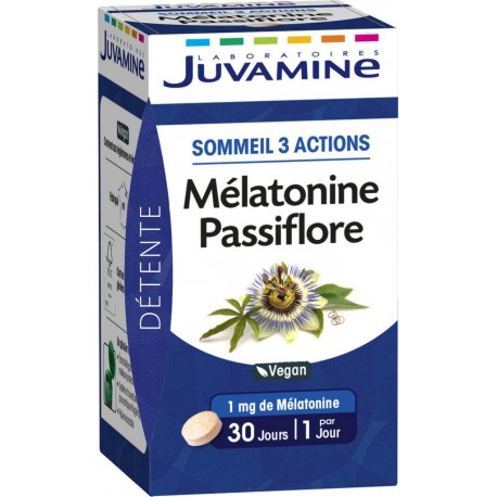 Juvamine Phyto Complément alimentaire mélatonine passiflore pour le sommeil x30
