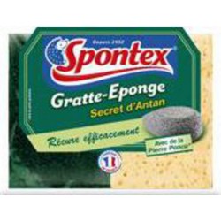 SPONTEX Eponge à récurer efficace et durable Sevret d’Antan 100% recyclable x2