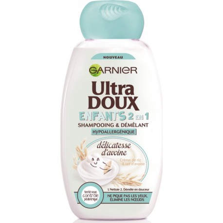 Garnier Shampoing ultra doux enfant crème de riz & au lait d'avoine Bio