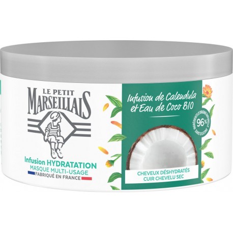 Le Petit Marseillais Masque capillaire hydratation intense infusion calendula & eau de coco 370ml