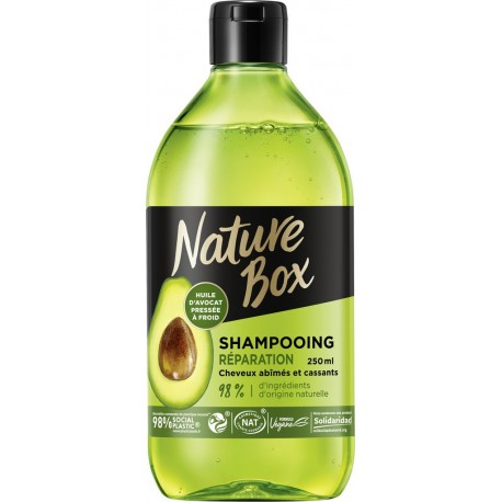 Nature Box Shampoing réparation cheveux abimés et cassants avocat 250ml
