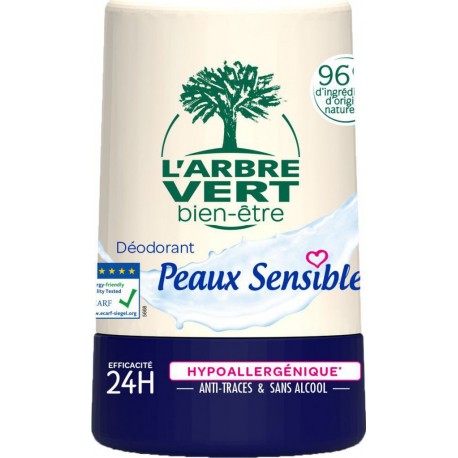 L'ARBRE VERT Déodorant Hypoallergénique pour Peaux sensibles 50ml