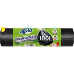 Apta Sacs poubelle liens coulissants ultra résistants 100 l les 10 sacs poubelle