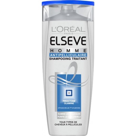 L’Oréal Paris Elseve Homme Antipelliculaire Shampooing Traitant Tous Types de Cheveux à Pellicules 250ml (lot de 4)