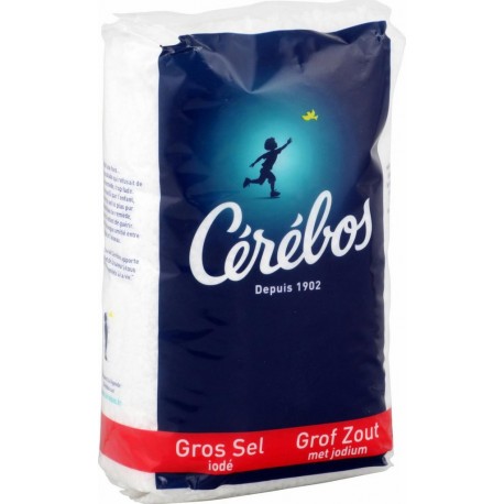 Cérébos Gros Sel Iodé 1Kg (lot de 20)
