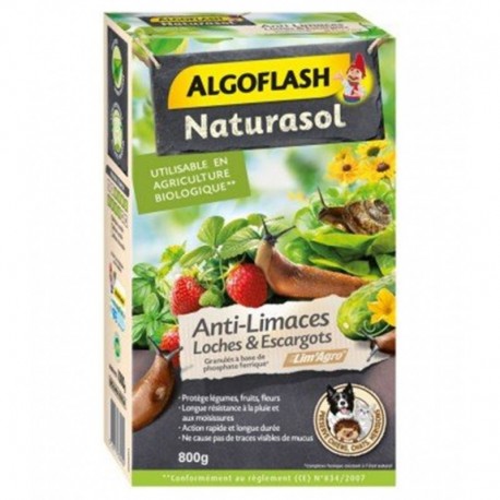 Algoflash Naturasol Anti-Limaces Loches et Escargots Préserve Chiens Chats Hérissons 800g (lot de 2)
