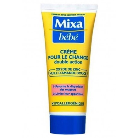 Mixa Bébé Crème Pour Le Change Double Action Oxyde de Zinc + Huile d’Amande Douce 100ml (lot de 4)