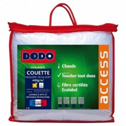 Dodo 28135240 Couette Unie Enveloppe Polyester Microperf + Garnissage Polyester Hollofil Eco² Souple Blanc 260 x 240 cm