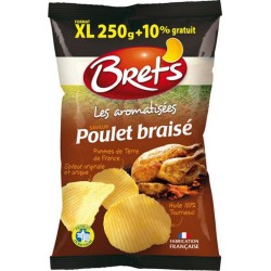 Bret's Les Aromatisées Chips Saveur Poulet Braisé Pommes de Terre de France Format XL 275g (lot de 6)