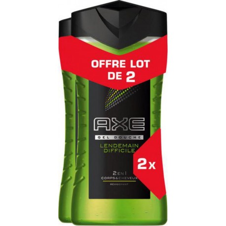 AXE Gel douche anti-hangover lendemain difficile 250ml (lot de 2) x2 flacons 250ml