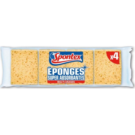 Spontex Eponges super Absorbantes Multi-Usages x4 (lot de 3 soit 12 éponges)