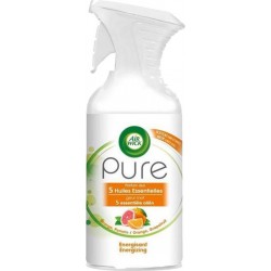 Air Wick Pure Parfum aux 5 Huiles Essentielles Orange Pomelo Énergisant 250ml (lot de 4)