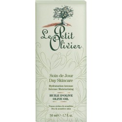 Le Petit Olivier Soin de Jour Hydratation Intense Huile d’Olive Peaux Sèches & Sensibles 50ml (lot de 3)