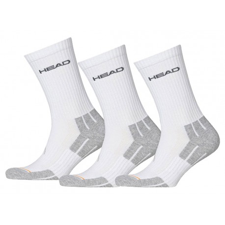 Head Chaussettes Performance Crew Gris Blanc Taille 43 à 46 (lot de 6 paires)