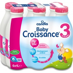 Candia Baby Lait Croissance 12-24 Mois 1L (lot de 6)