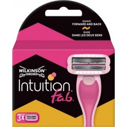 Wilkinson Sword Intuition f.a.b Rase Dans Les Deux Sens Lames de Rasoir pour Femme 3 Recharges