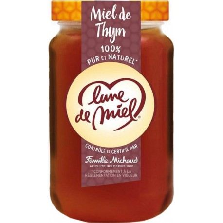 Lune de Miel 100% Pur et Naturel Miel de Thym 375g (lot de 4)