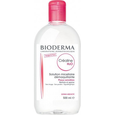 BIODERMA Créaline H2O Solution Micellaire Démaquillante Peaux Sensibles 500ml (lot de 2)