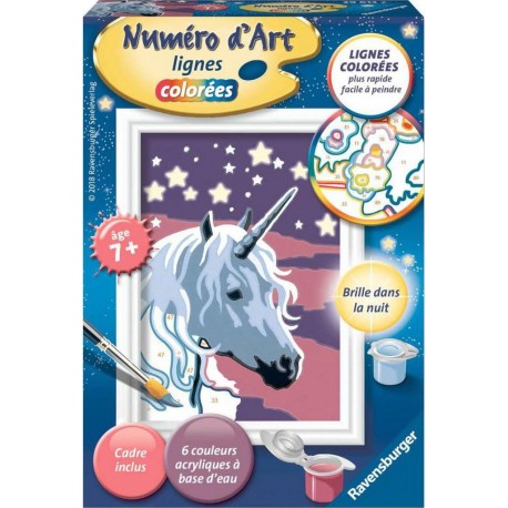 Ravensburger Numéro d'art - mini - Licorne scintillante