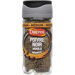 Ducros Poivre Noir Moulu Indonésie Médium avec Opercule Fraîcheur 40g (lot de 3)