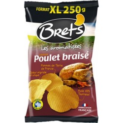 Bret's Les Aromatisées Chips Saveur Poulet Braisé Pommes de Terre de France Format XL 250g (lot de 6)