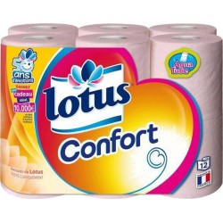 Lotus Confort Rose Et Blanc x12 (lot de 2 soit 24 rouleaux)