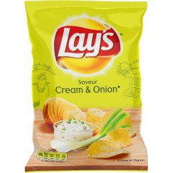 Lay’s Chips Saveur Cream & Onion 120g (lot de 10)