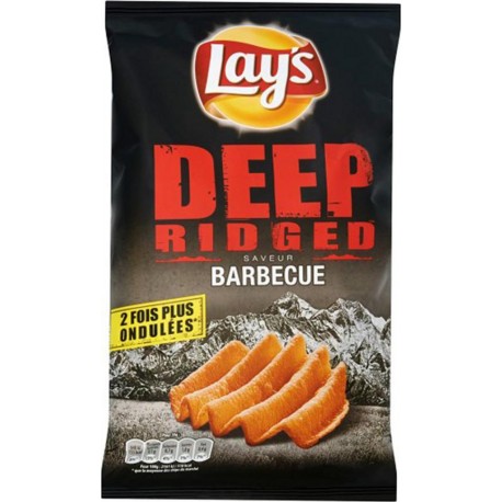 Lay’s Chips Deep Ridged Saveur Barbecue 120g (lot de 10)