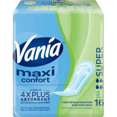 Vania Serviettes hygiéniques Maxi Confort SUPER x16