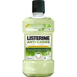 Listerine Bain De Bouche Anti-Caries Goût Thé Vert Frais Et Doux Sans Alcool 500ml
