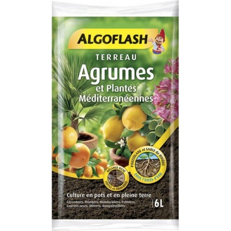 Algoflash Terreau Agrumes et Plantes Méditerranéennes Mélange Riche 6L