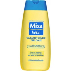 Mixa Bébé gel Bain et Douche Très Doux Sans Savon à l’Huile d’Amande Douce 200ml