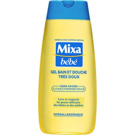 Mixa Bébé gel Bain et Douche Très Doux Sans Savon à l’Huile d’Amande Douce 200ml