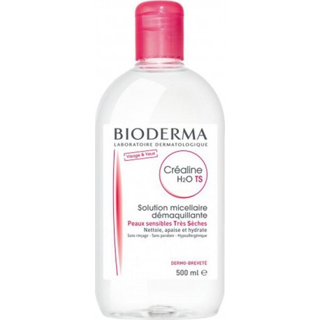 BIODERMA Créaline H2O TS Solution Micellaire Démaquillante Peaux Sensibles Très Sèches 500ml