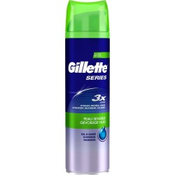 Gillette Séries 3x Action Peau Sensible Gel à Raser à l’Aloe 200ml (lot de 3)