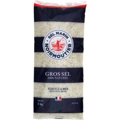 Noirmoutier Gros Sel 100% Naturel Récolté à la Main 1Kg (lot de 3)