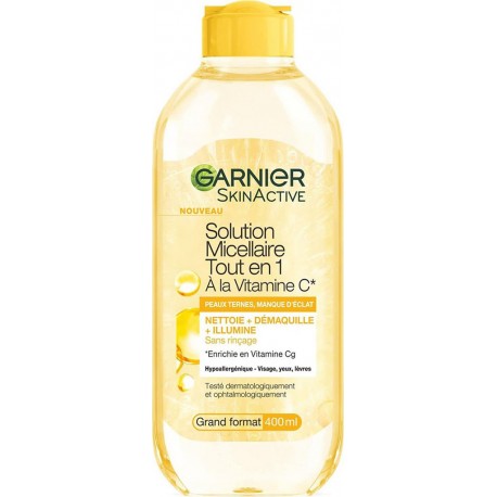 GARNIER Eau micellaire démaquillante skin active à la vitamine C 400ml