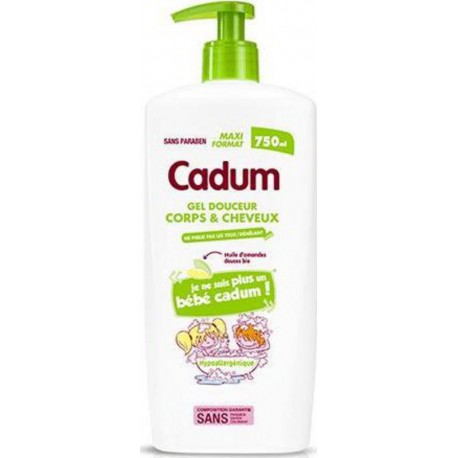 Cadum Gel Douche Corps et Cheveux Enfants à l’Huile d’Amandes Douche Bio 750ml (lot de 3)