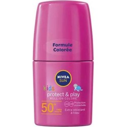 Nivea Sun Kids Roll-On Coloré Rouge Protect & Play SPF50 50ml (lot de 2)