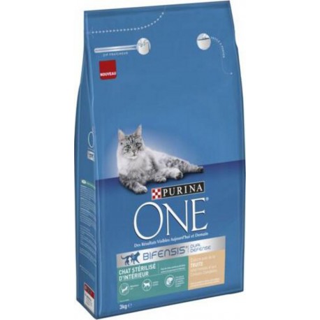Purina One Croquettes Chat Stérilisé Truite 3Kg
