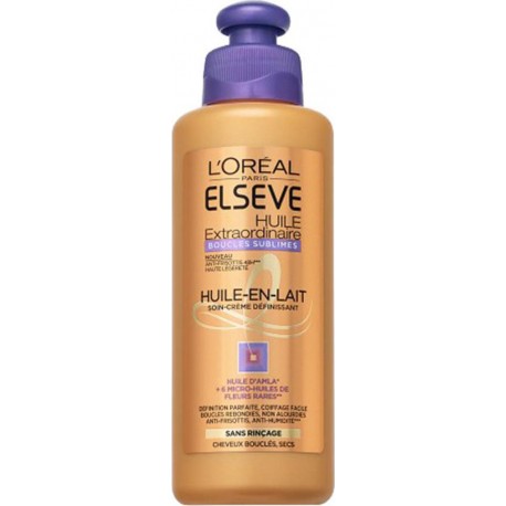 L’Oréal Paris Elseve Huile Extraordinaire Boucles Sublimes Huile-en-Lait Cheveux et Bouclés Secs 200ml (lot de 3)