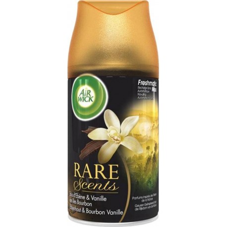Air Wick Freshmatic Max Recharge Spray Rare Scents Bois d’Ebène & Vanille 250ml (lot de 4)