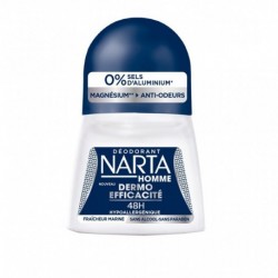 Narta Homme Déodorant Dermo Efficacité 48h Hypoallergénique Fraîcheur Marine roll-on 50ml (lot de 4)